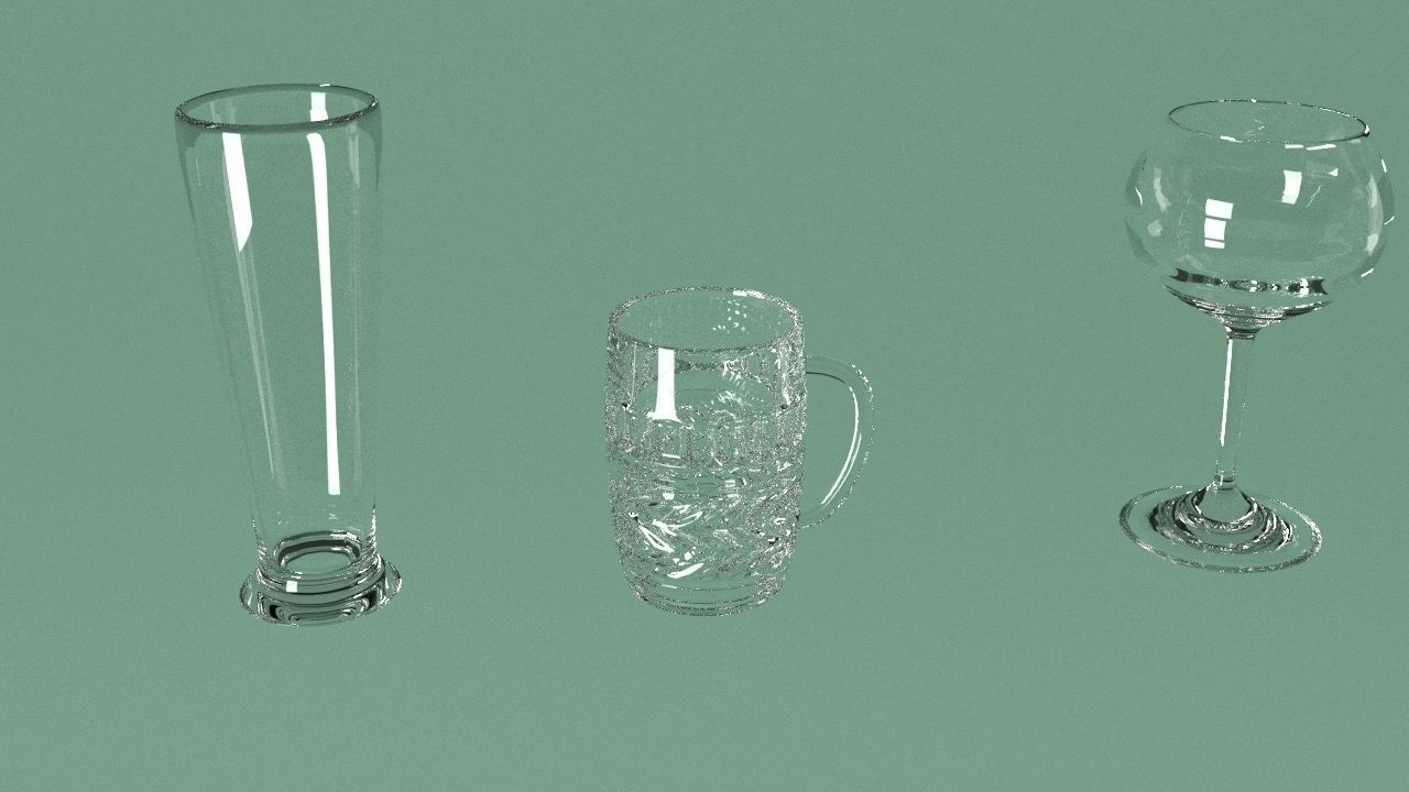 Set of glasses 3D model_2