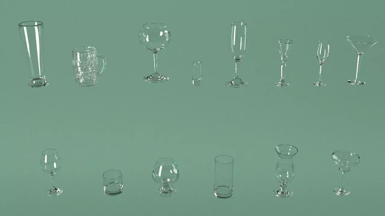 Set of glasses 3D model_0
