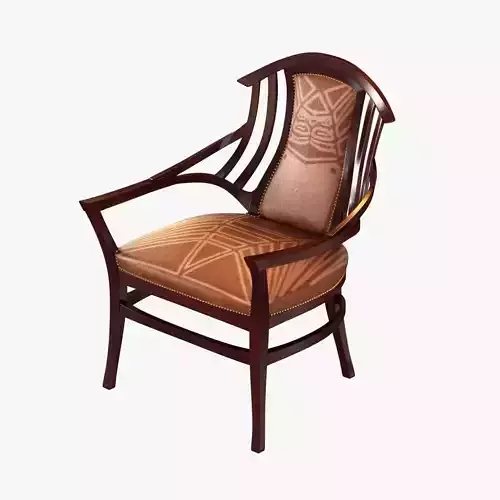 OAK UPHOLSTERED BODENHAUSEN ARMCHAIR DESIGNED BY HENRY VAN DE VE 3D model