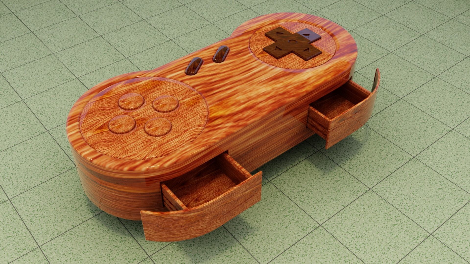 Joystick Table Low-poly 3D model_1