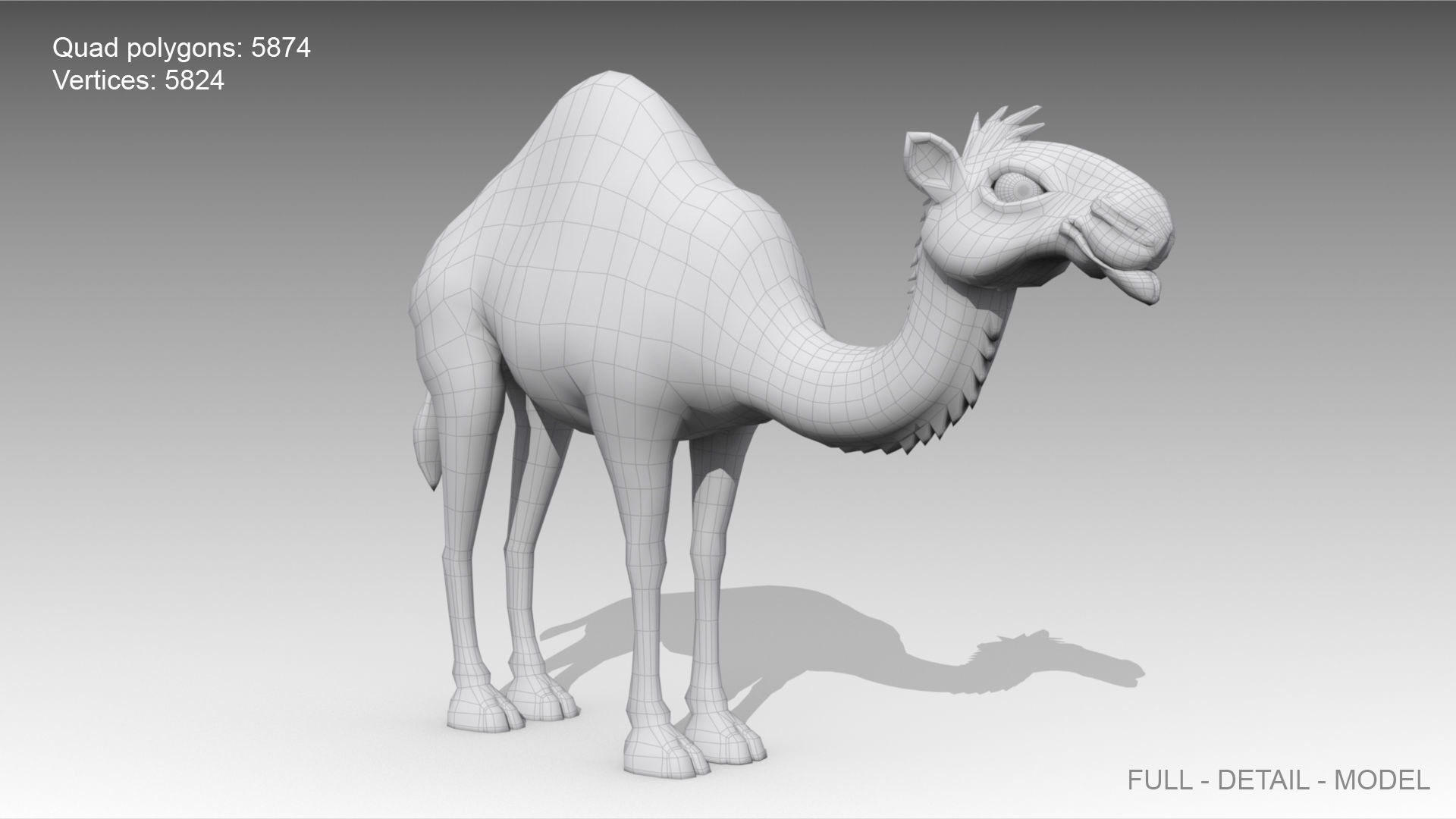 Camel Toon Low-poly 3D model_14