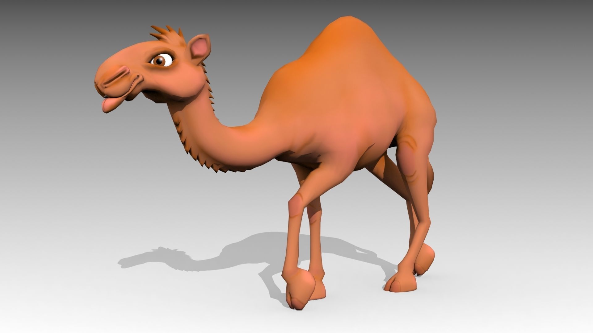 Camel Toon Low-poly 3D model_3