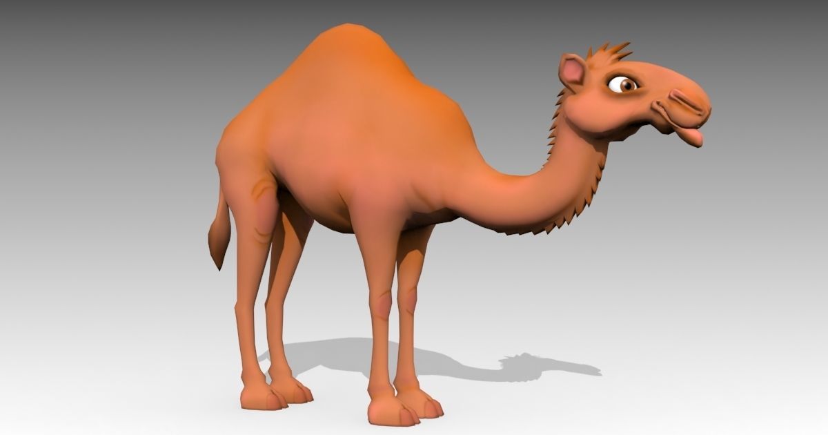 Camel Toon Low-poly 3D model_13