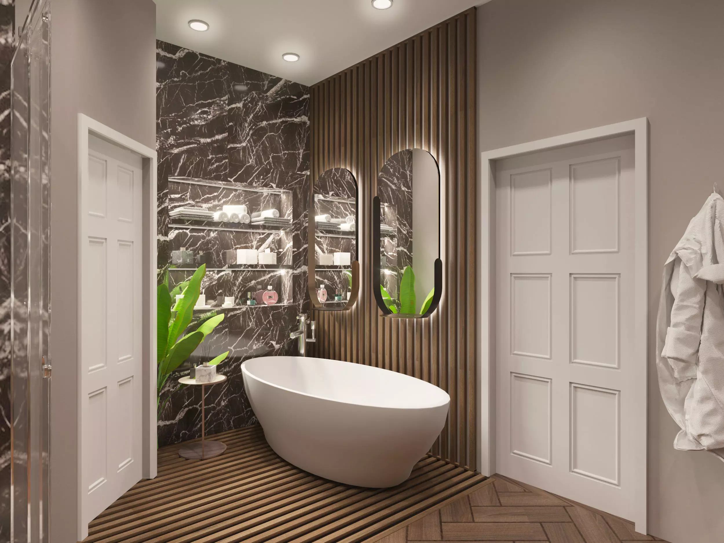 Bathroom model with sanitary ware - Corona materials Free 3D model