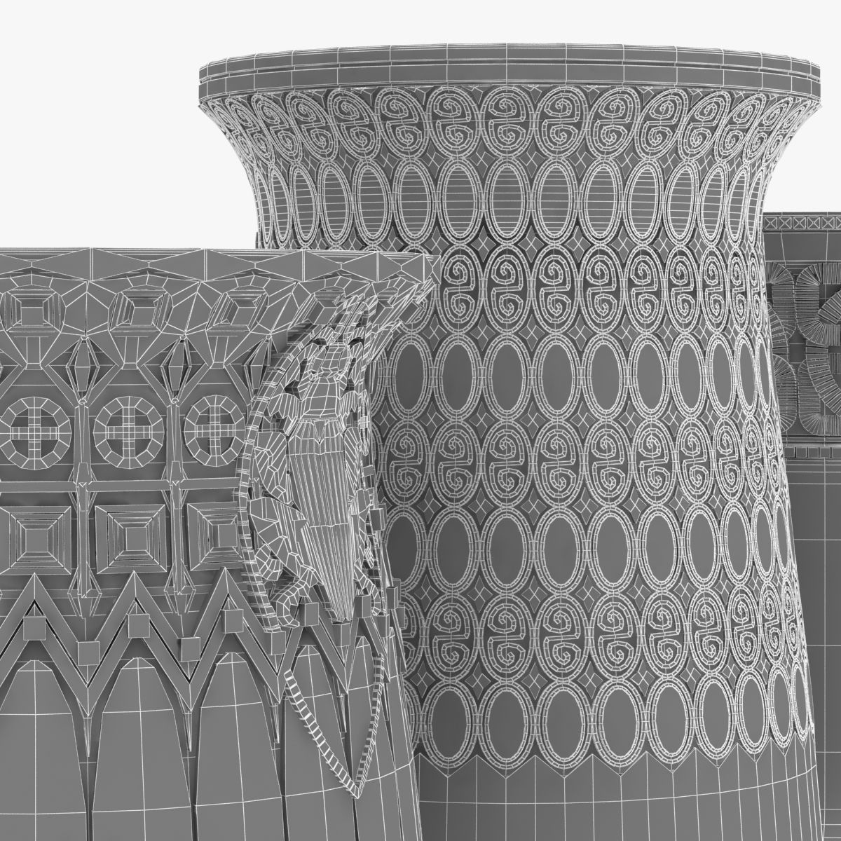 Gustav Gurschner tree vases 3D model_2