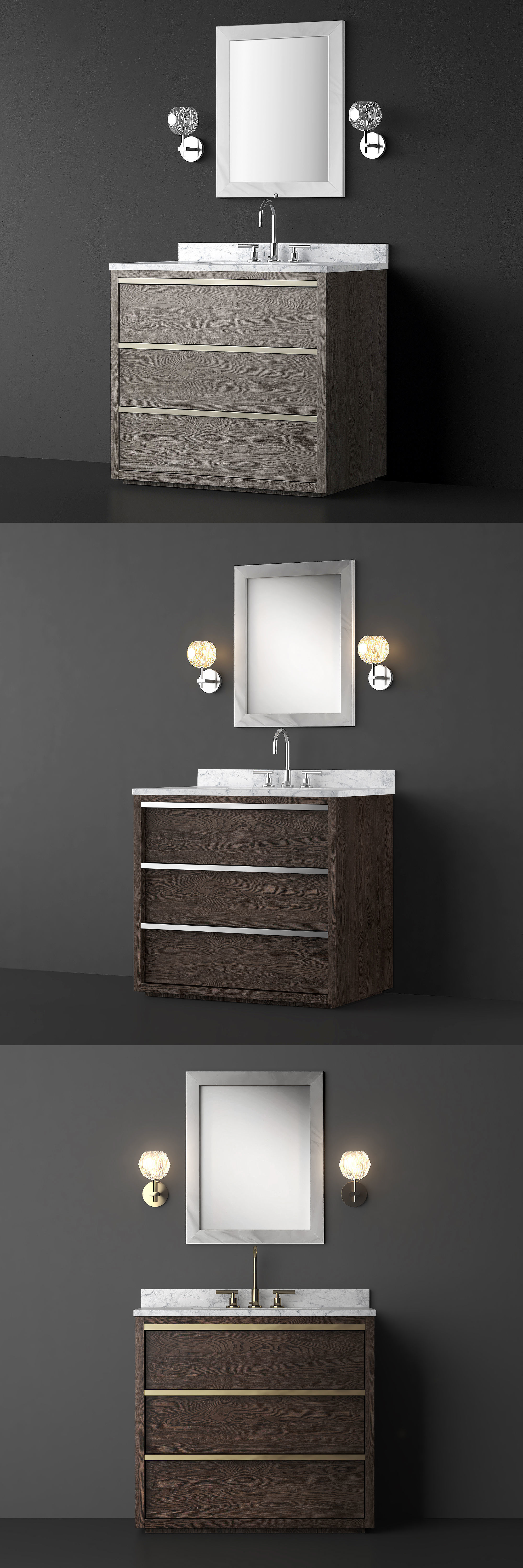 Washbasin Bezier 3 colors 3D model_1