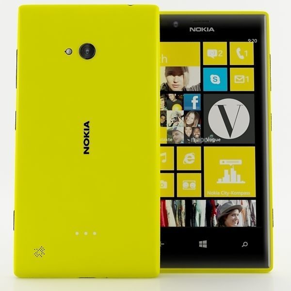 Nokia lumia 720 Yellow 3D model_2