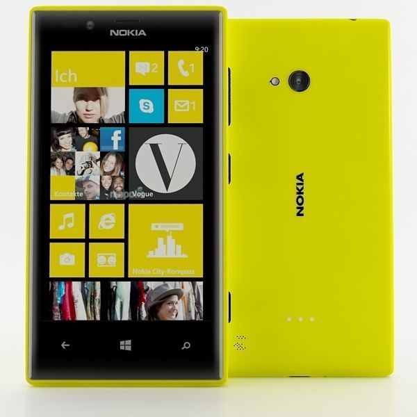 Nokia lumia 720 Yellow 3D model_1