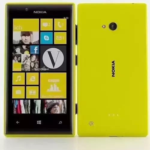 Nokia lumia 720 Yellow 3D model