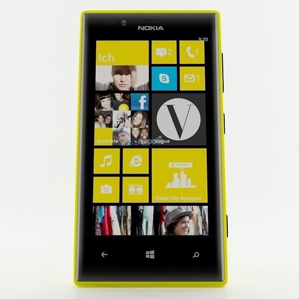 Nokia lumia 720 Yellow 3D model_3