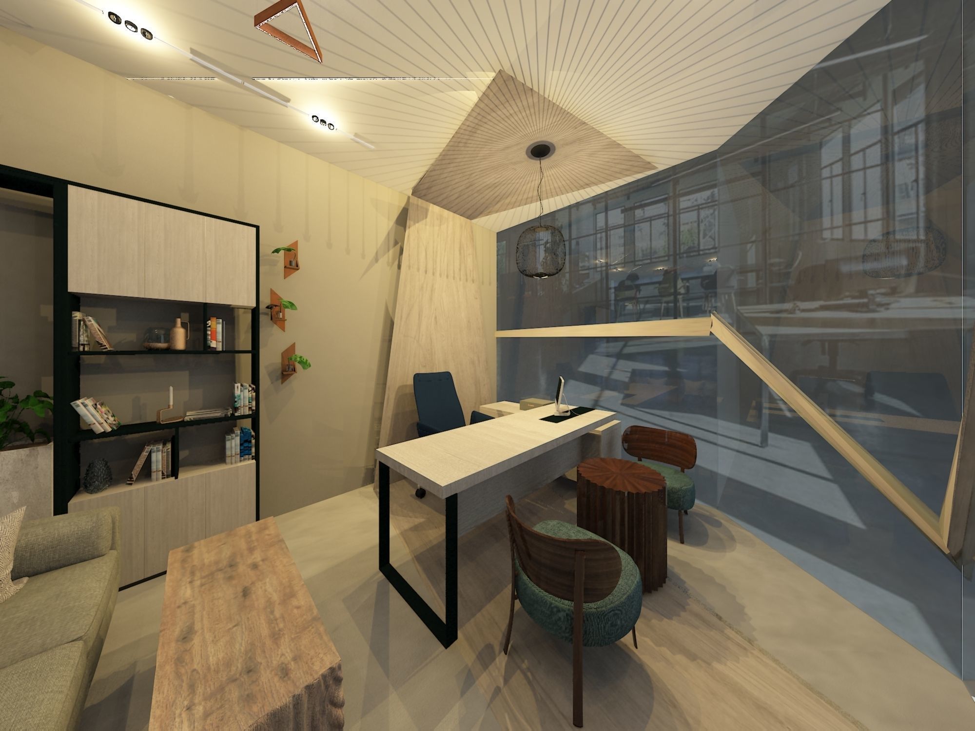 office interior design 3D model_2