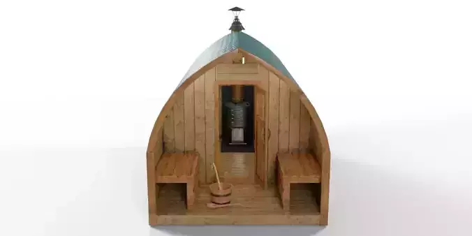 Sauna with Oven Low-poly 3D model