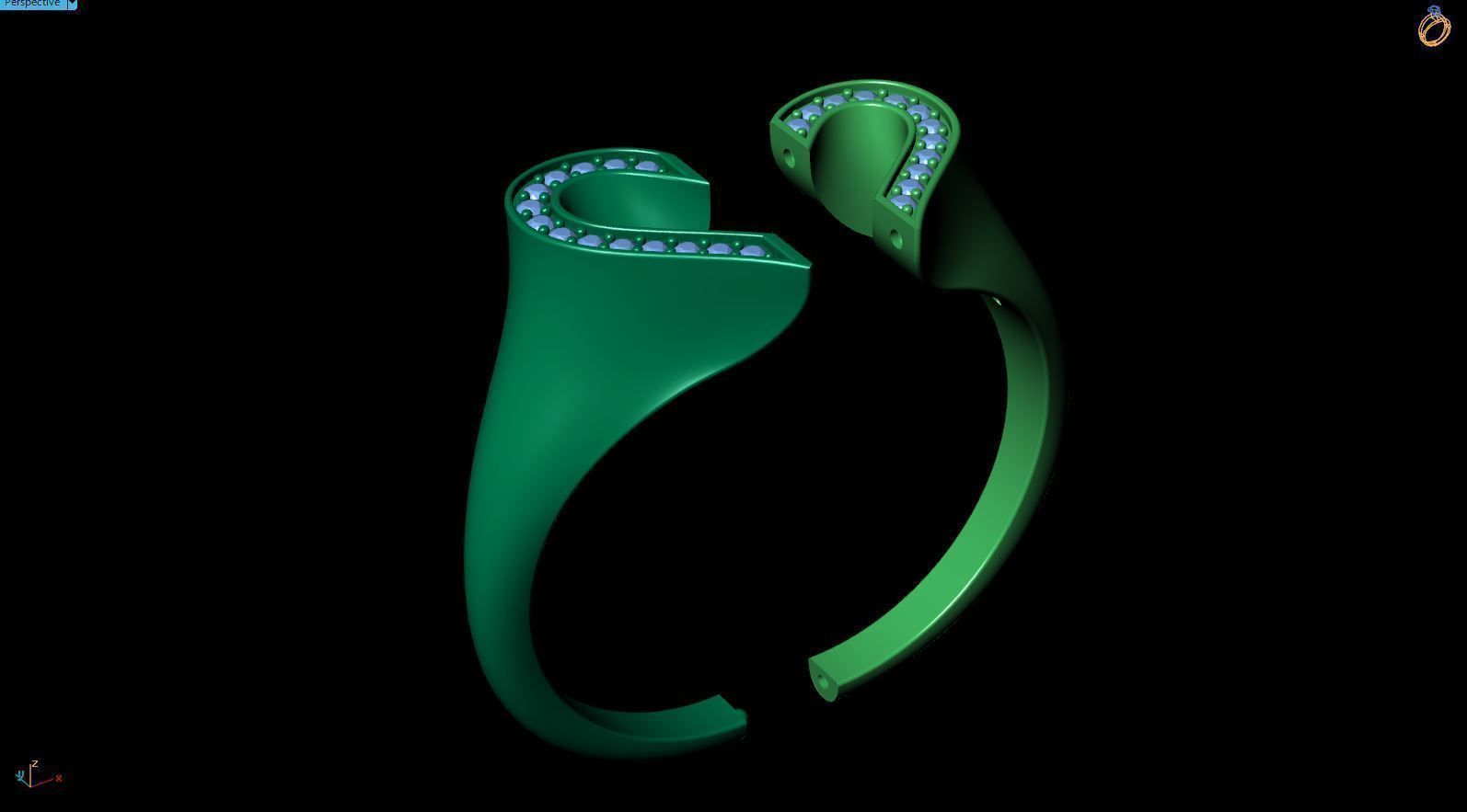 Double heart Ring R 0136 3D print model_9