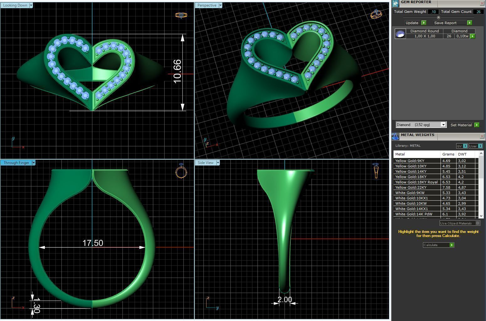 Double heart Ring R 0136 3D print model_5