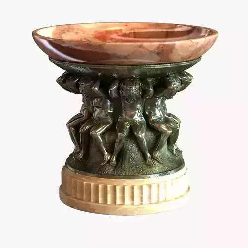 gustav gurschner tafelaufsatz - marble vase wih angels 3D model