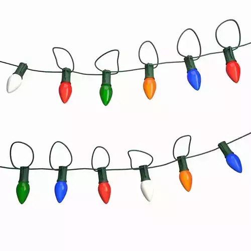 String Christmas light Low-poly 3D model