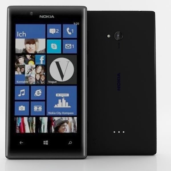 Nokia lumia 720 Black 3D model_1