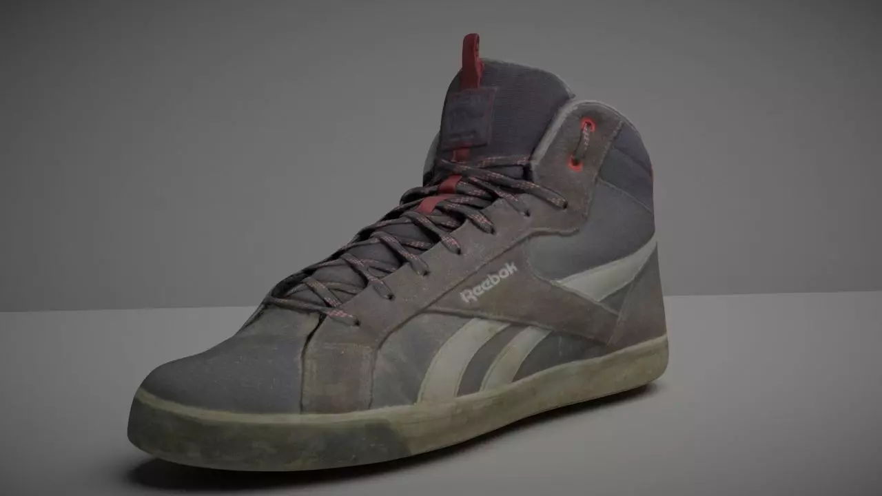 Worn Skater Shoe Low Poly 3D model Low-poly 3D model_0