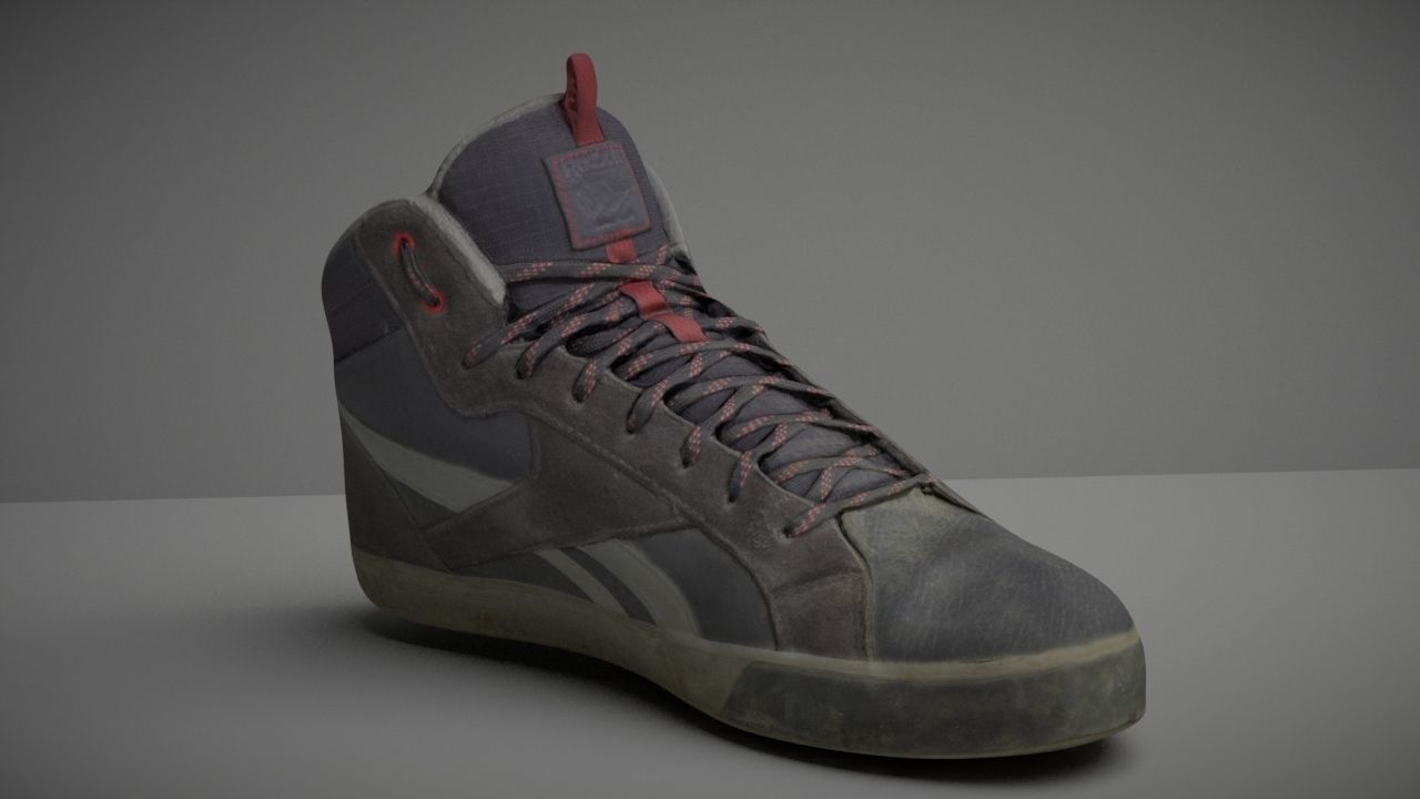 Worn Skater Shoe Low Poly 3D model Low-poly 3D model_1