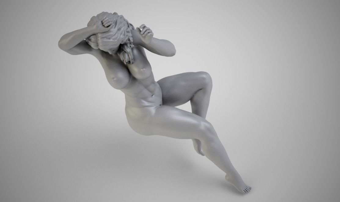 Cover Model nude woman in air 3D print model_5