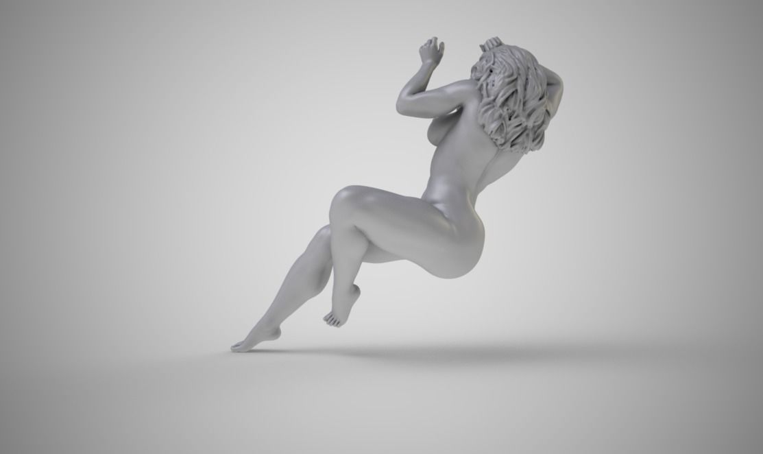 Cover Model nude woman in air 3D print model_4