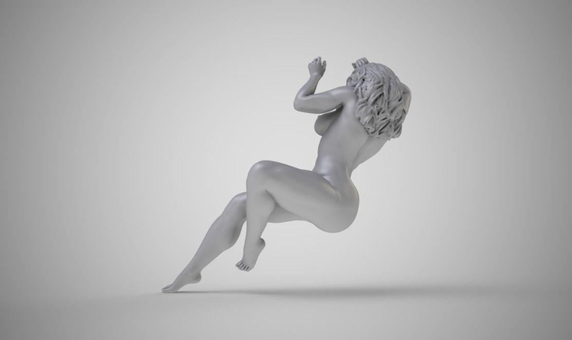 Cover Model nude woman in air 3D print model_3