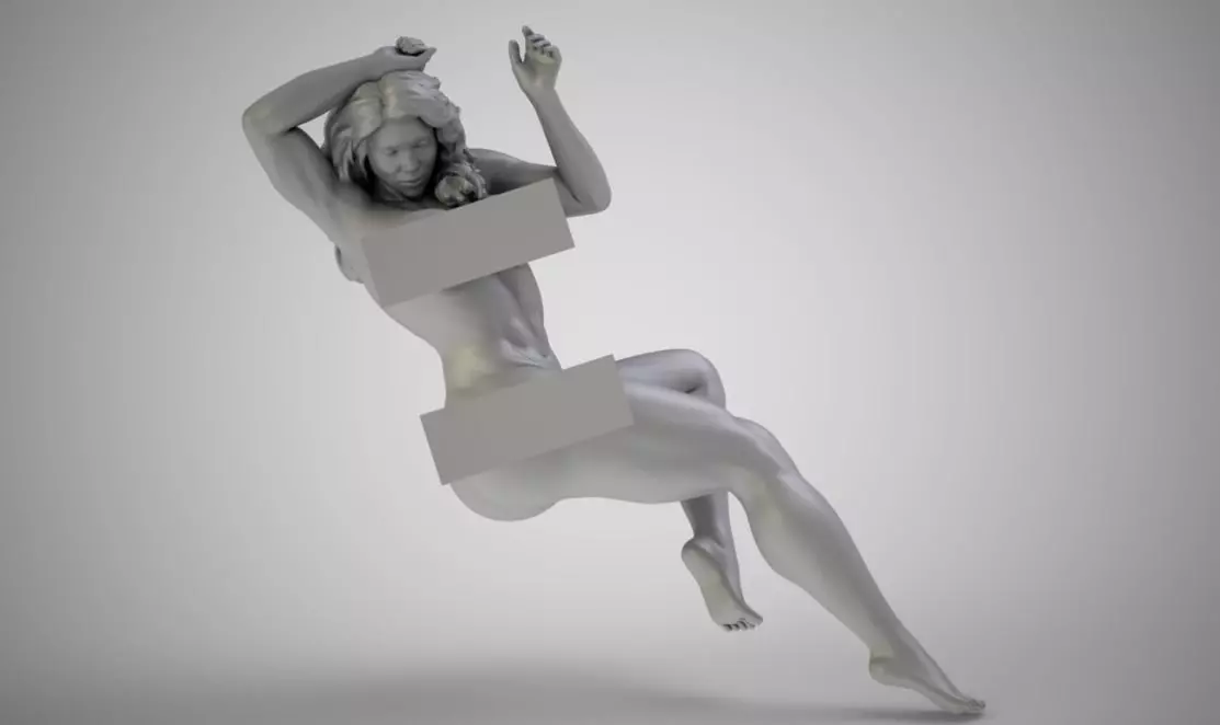 Cover Model nude woman in air 3D print model_0