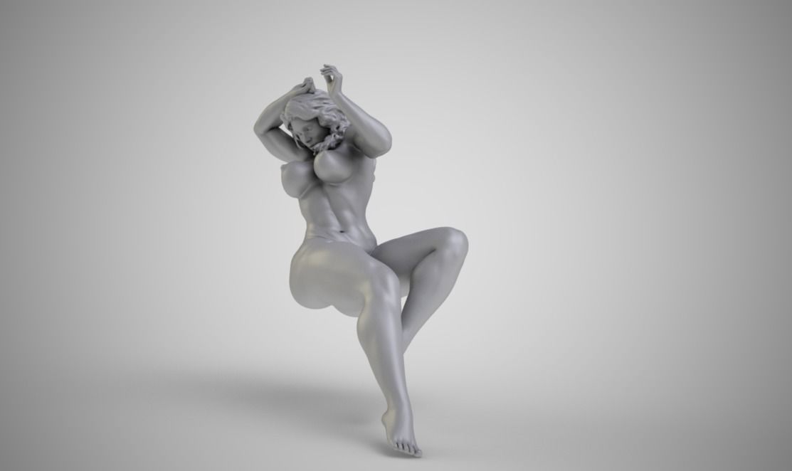 Cover Model nude woman in air 3D print model_2