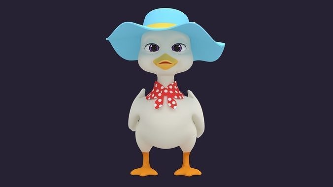 Asset - Cartoons - Animals - Duck - Hight poly 3D model