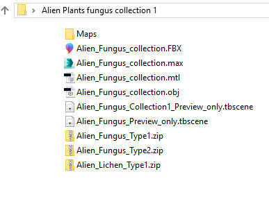 Alien Plant Fungus collection 1 Low-poly 3D model_21