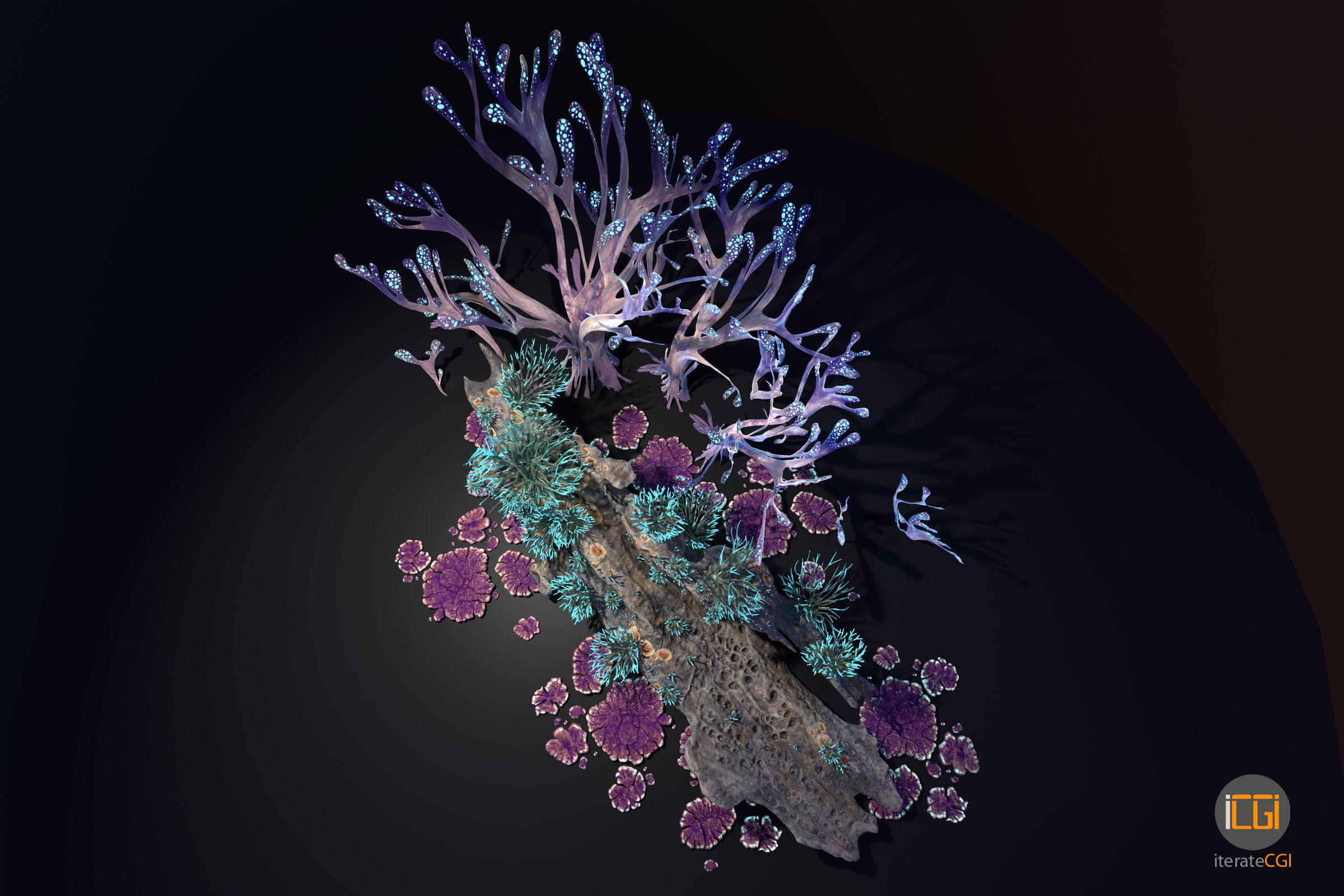 Alien Plant Fungus collection 1 Low-poly 3D model_5