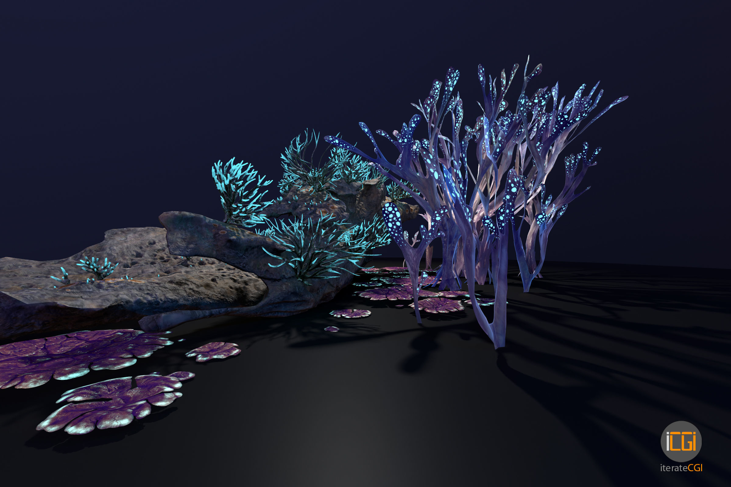 Alien Plant Fungus collection 1 Low-poly 3D model_6