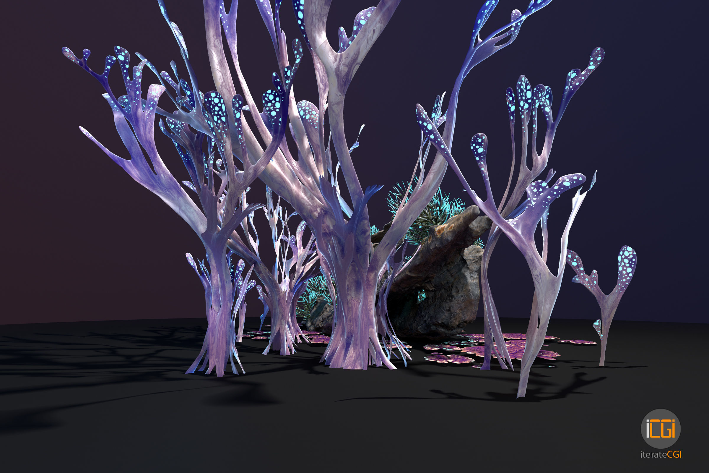 Alien Plant Fungus collection 1 Low-poly 3D model_17
