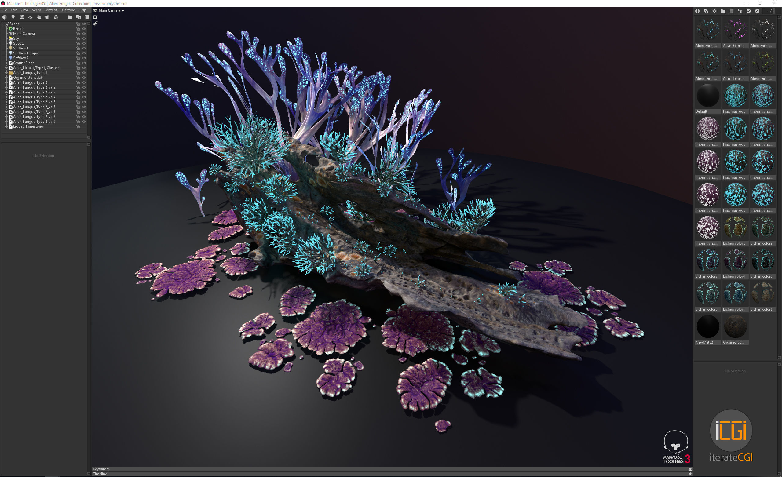 Alien Plant Fungus collection 1 Low-poly 3D model_18