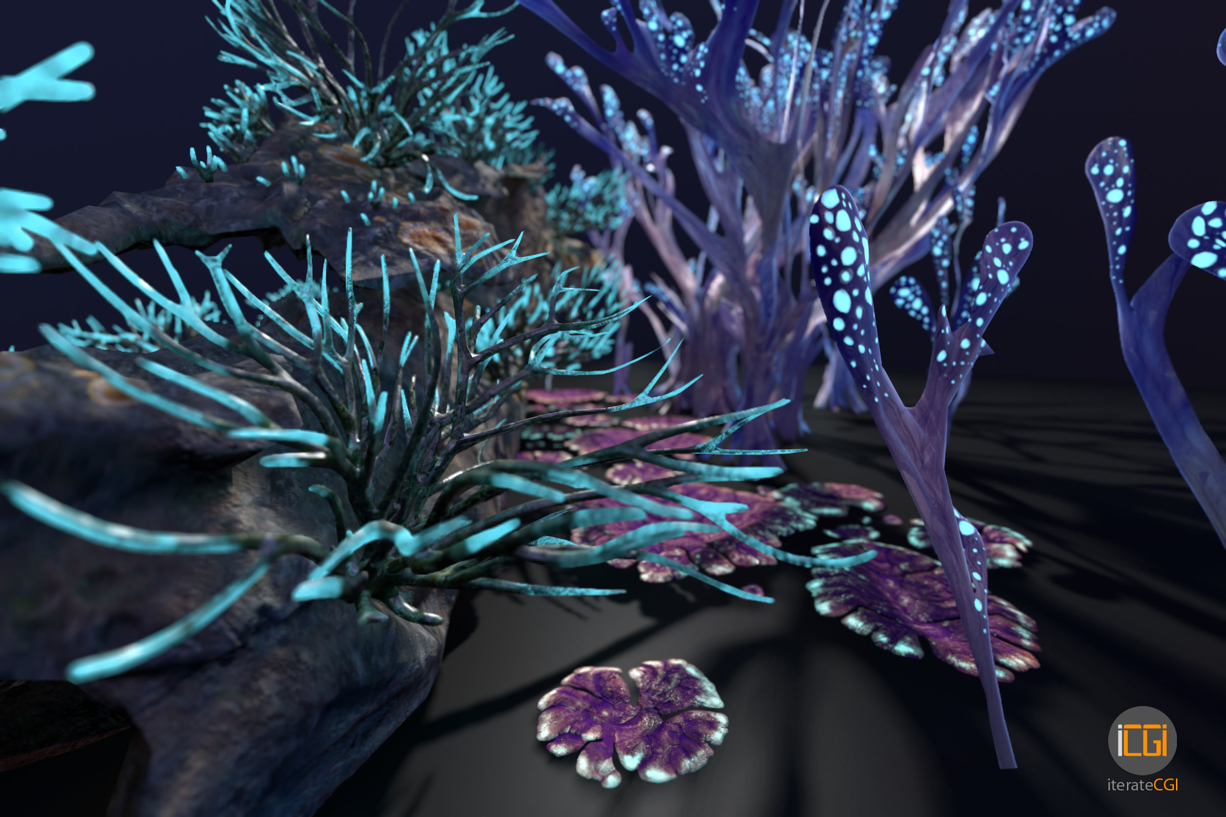 Alien Plant Fungus collection 1 Low-poly 3D model_15