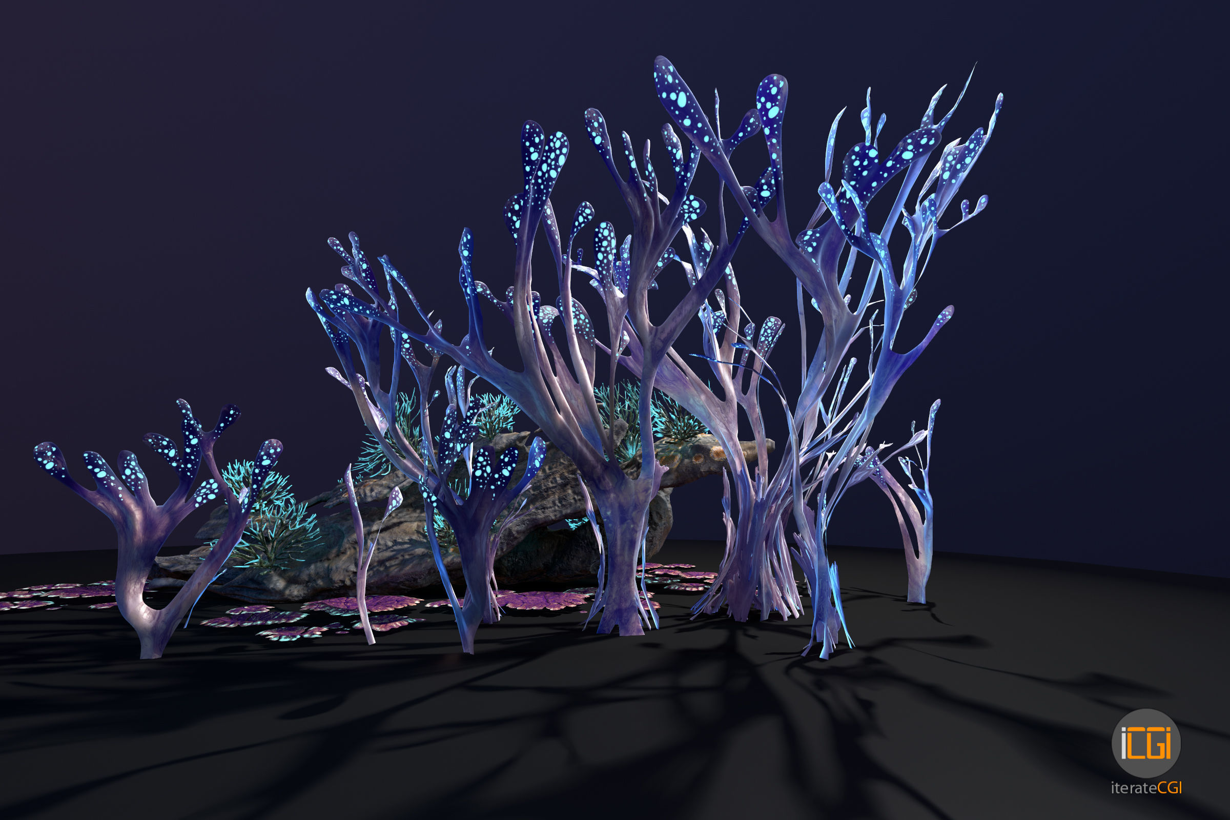 Alien Plant Fungus collection 1 Low-poly 3D model_12