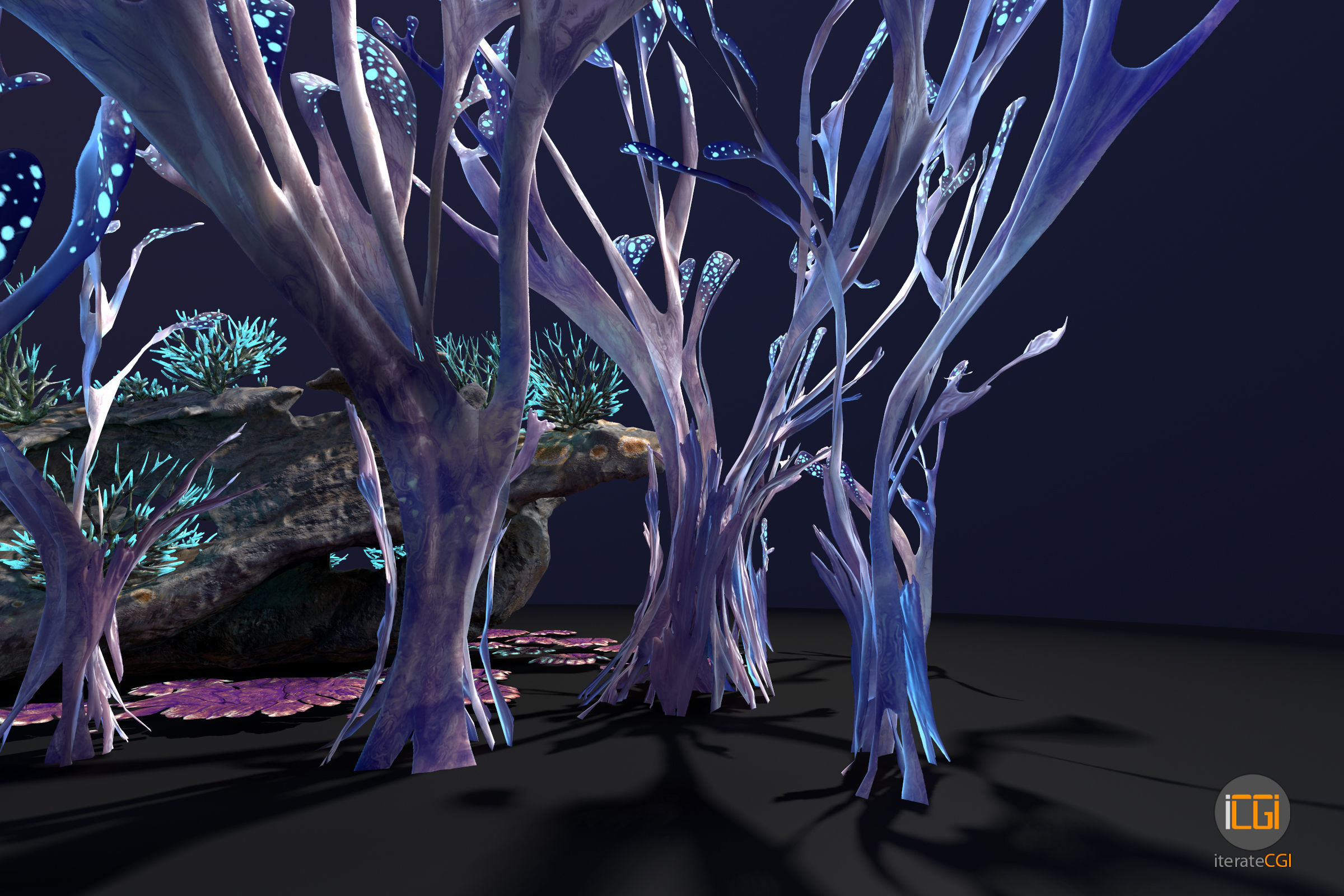 Alien Plant Fungus collection 1 Low-poly 3D model_11