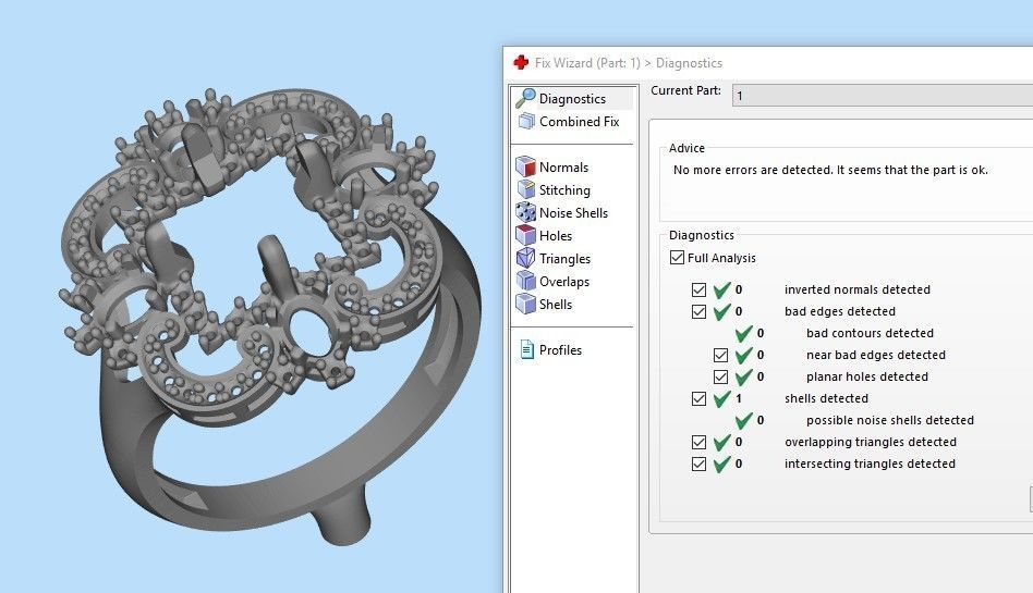 Women ring with gems and diamonds 3dm stl vintage 3D print model_30