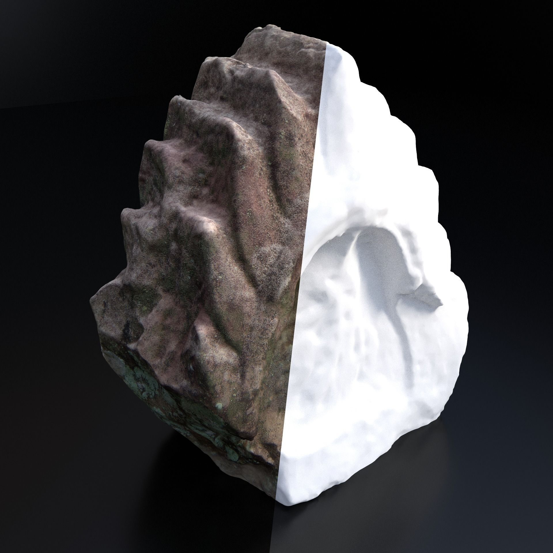 Scanned Stone Crown Low-poly 3D model_1