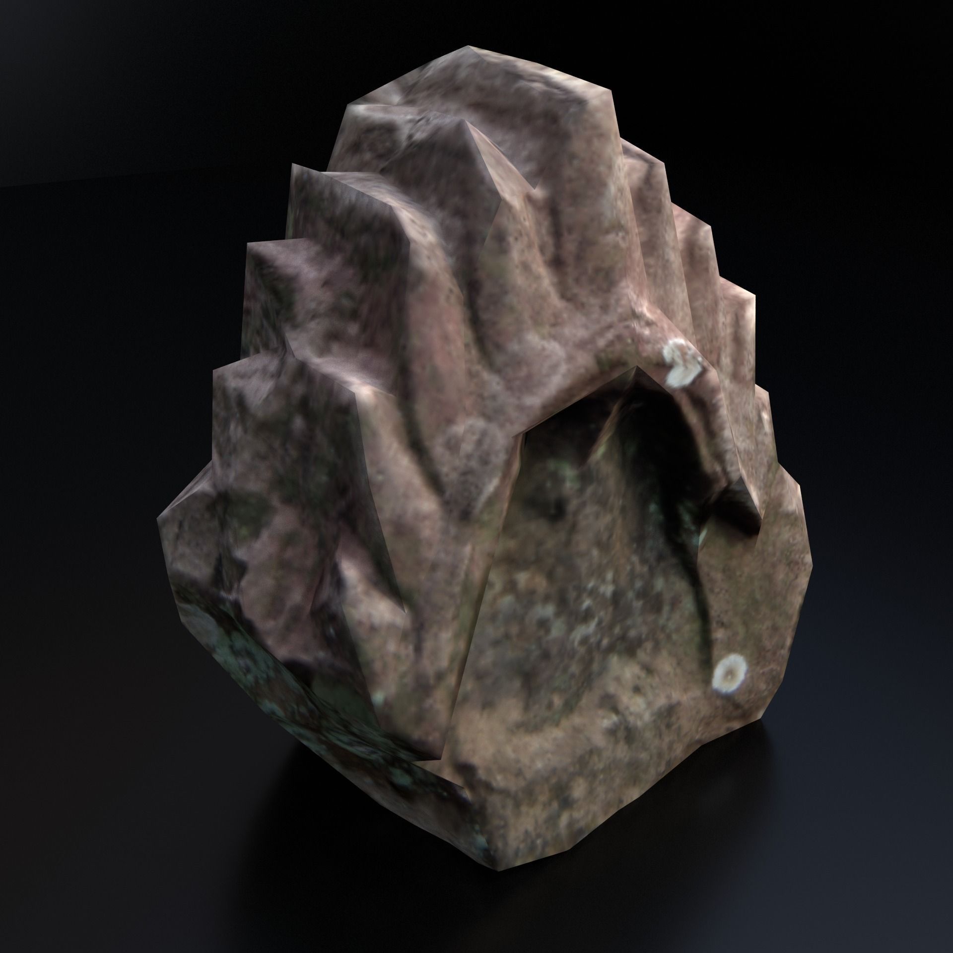 Scanned Stone Crown Low-poly 3D model_4