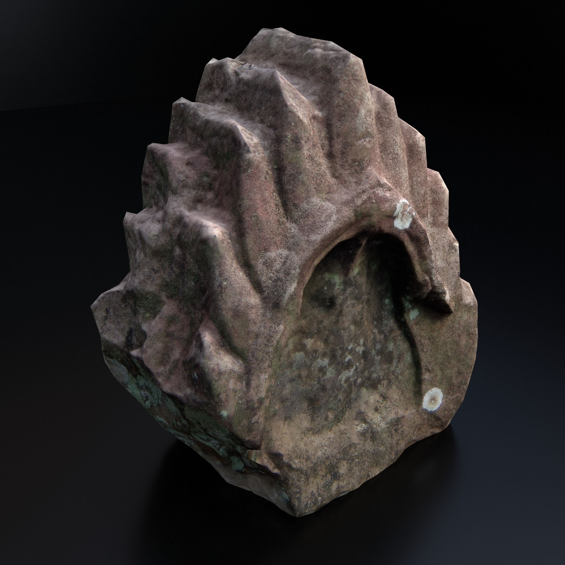 Scanned Stone Crown Low-poly 3D model_2