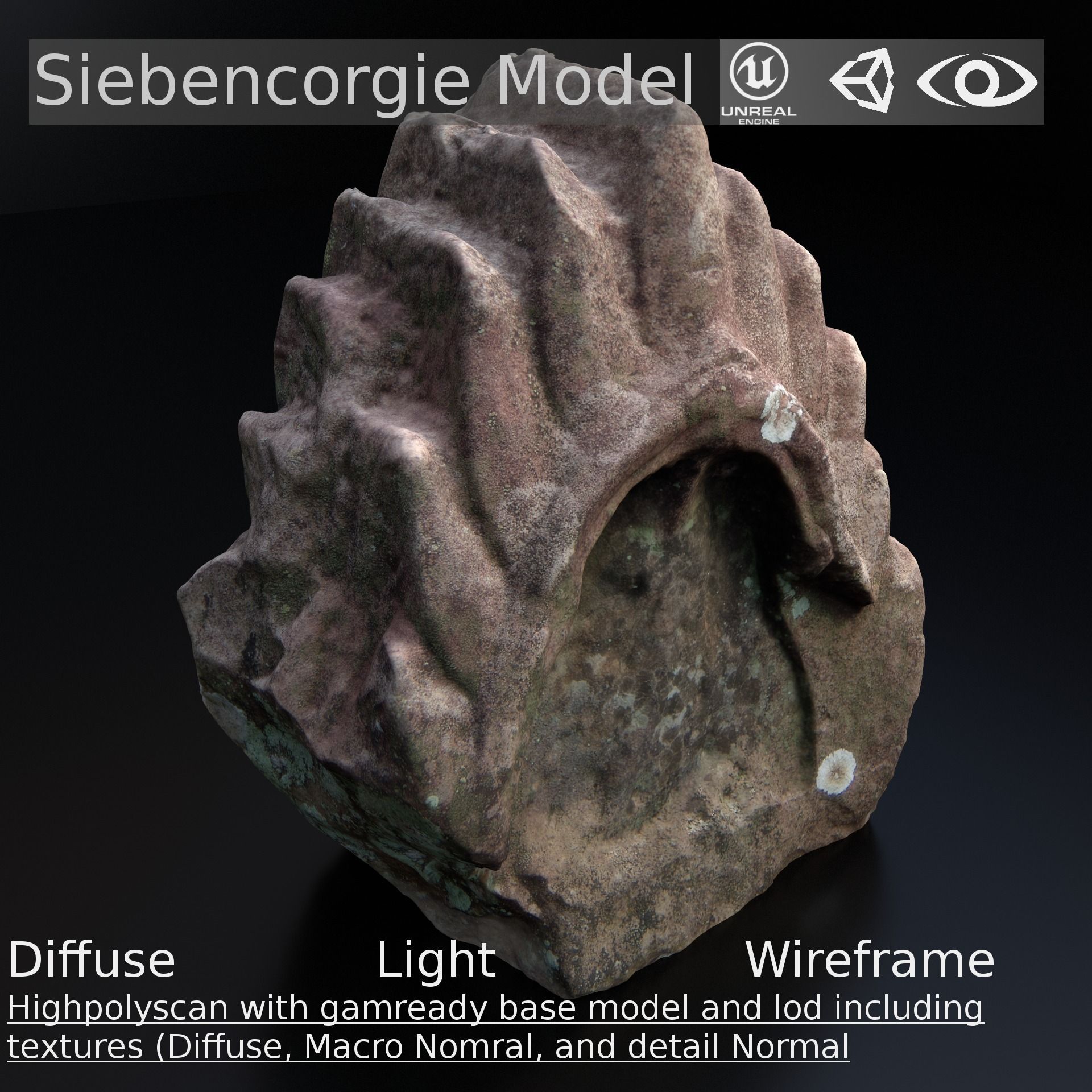 Scanned Stone Crown Low-poly 3D model_0