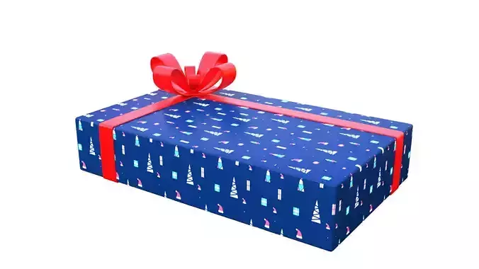 3D Christmas Gift Box Free low-poly 3D model