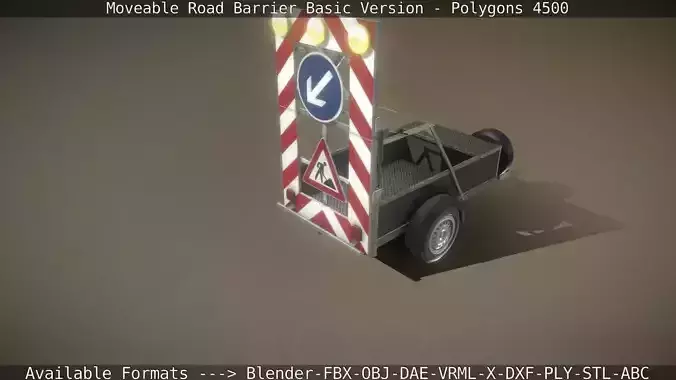 Moveable Barrier Basic Version Low-poly 3D model