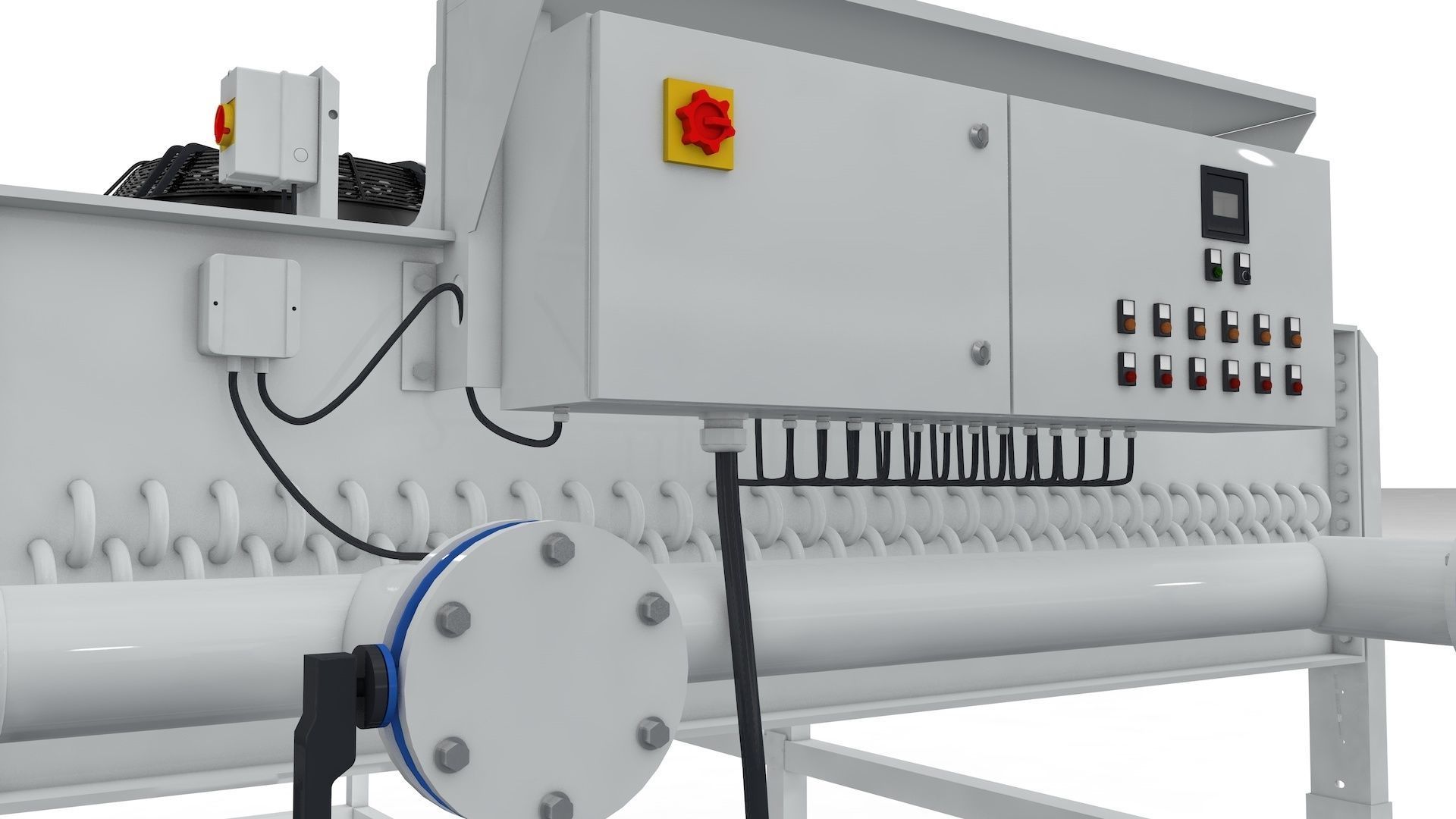 Industrial Radiator Chiller Cooler 3D model_9