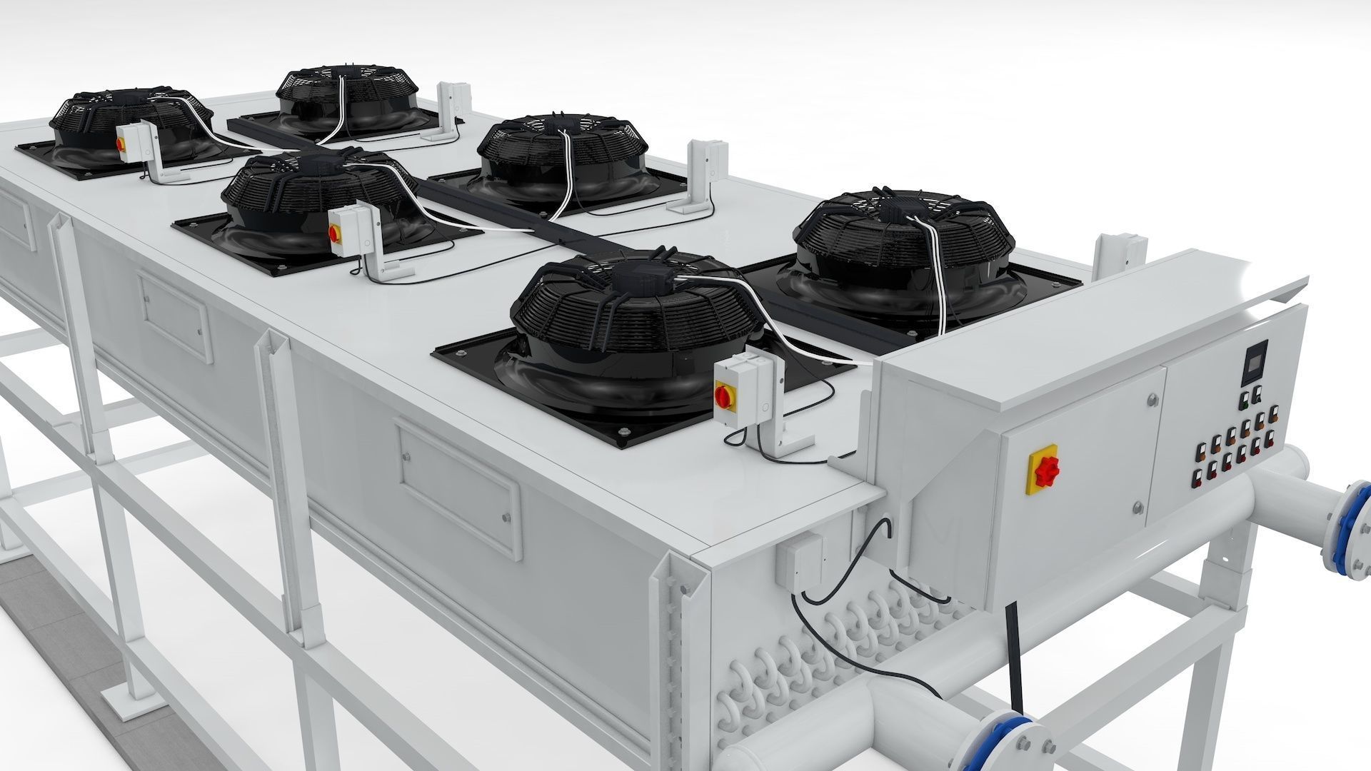 Industrial Radiator Chiller Cooler 3D model_10