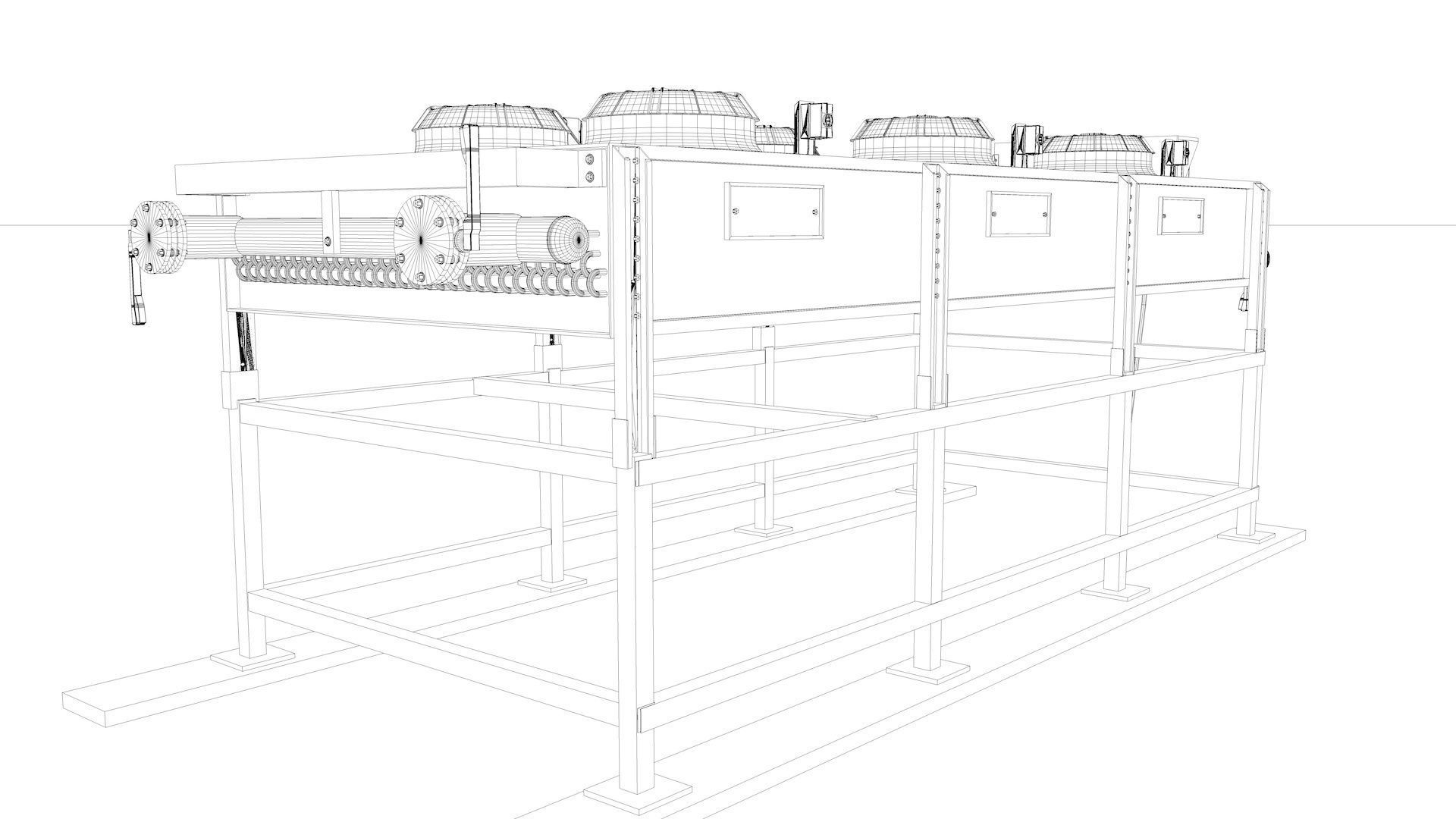 Industrial Radiator Chiller Cooler 3D model_19