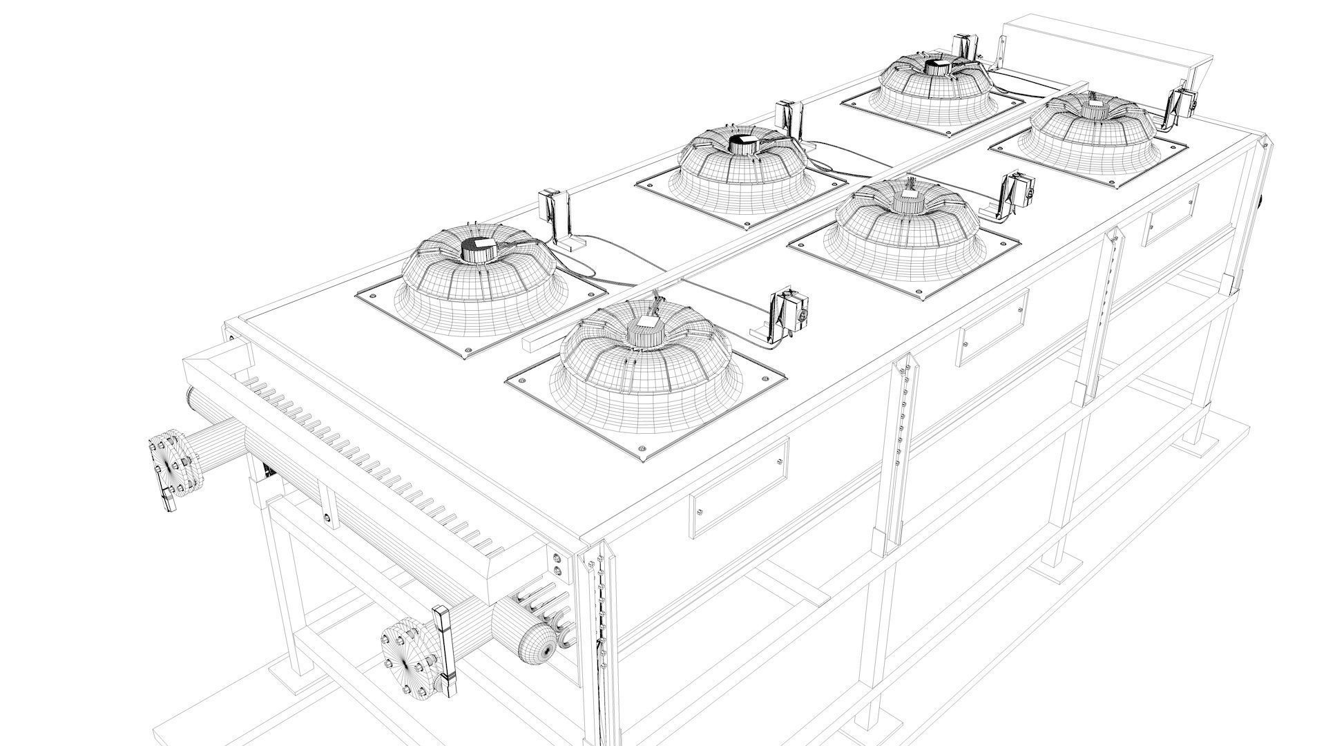 Industrial Radiator Chiller Cooler 3D model_17