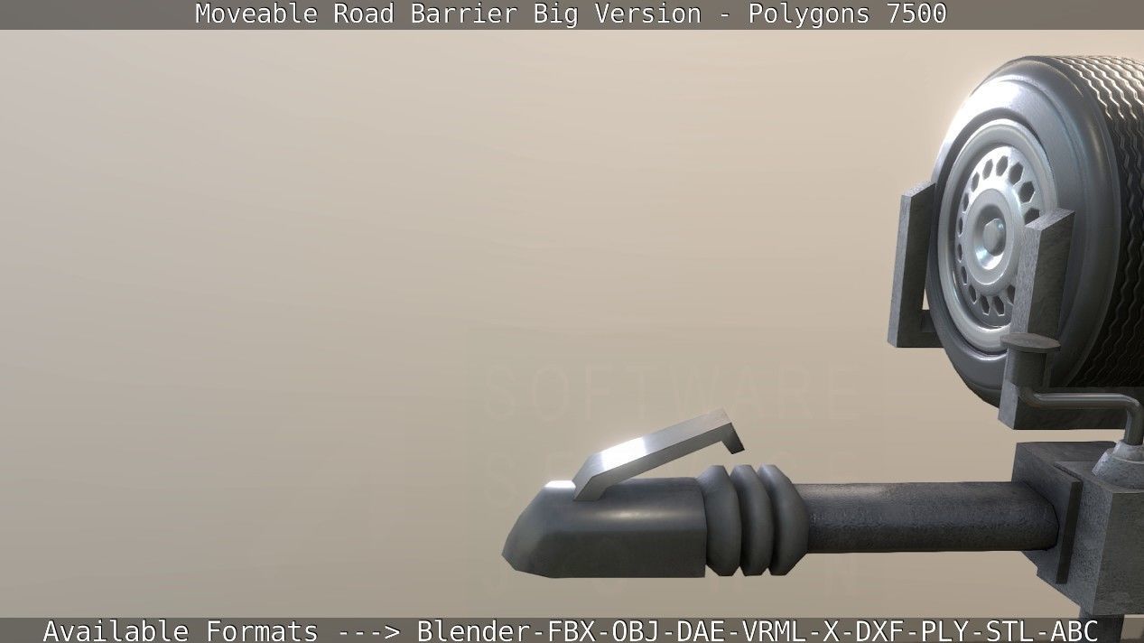 Moveable Barrier Big Version Low-poly 3D model_83