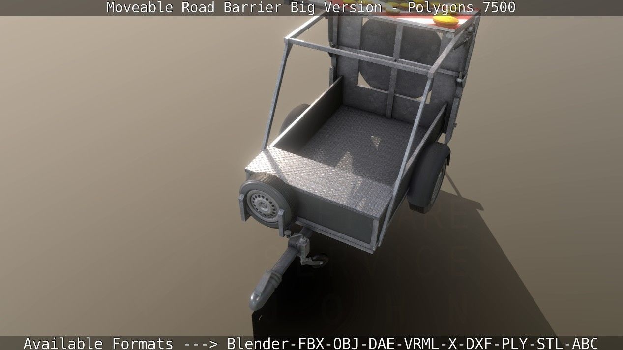 Moveable Barrier Big Version Low-poly 3D model_120